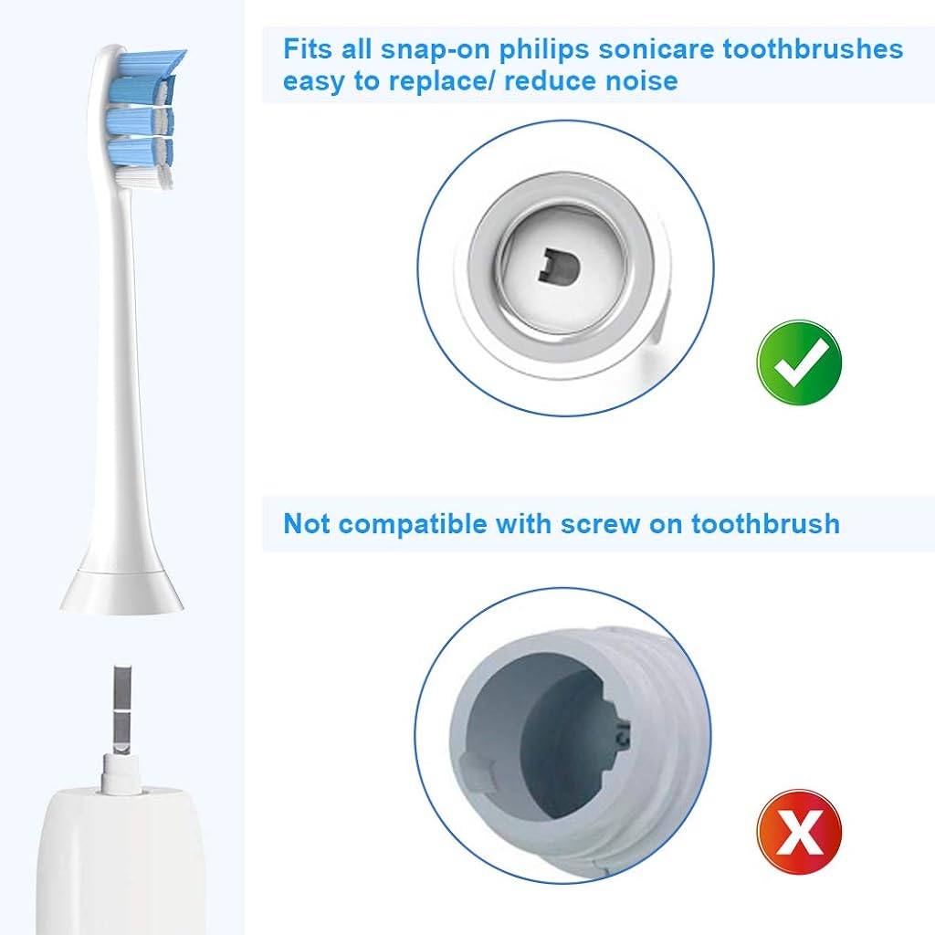 HANNEA® 8 Pack Replacement Brush Heads Compatible with Philips DiamondClean Protectiveclean HX6100 HX9003 HealthyWhite EasyClean Gum Health 3 PCS HANNEA® 8 Pack Replacement Brush Heads Compatible with Philips DiamondClean Protectiveclean HX6100 HX9003 HealthyWhite EasyClean Gum Health 3 PCS
